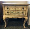 Image 2 : Vintage floral 2 drawer end-table (approx. 26in wide x 16in depth x 28in height)
