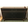 Image 1 : Contemporary 6 drawer dresser - approx. 5ft wide x 15 1/2in depth x 37in height (1 leg needs minor r