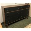 Image 2 : Contemporary 6 drawer dresser - approx. 5ft wide x 15 1/2in depth x 37in height (1 leg needs minor r