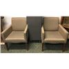Image 1 : Set of 2 light-brown upholstered armchairs