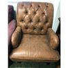 Image 1 : Brown armchair w/ tufted back