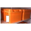 Image 1 : Set of 4  heavy-duty orange plastic containers