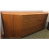 Image 1 : 6 drawer and 2 door solid wood dresser - approx. 80in wide x 20in depth x 30in height,