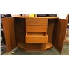 Image 2 : Solid wood 5 drawer and 2 door dressing chest -55 1/2in wide x 20in depth x 46 1/2in height