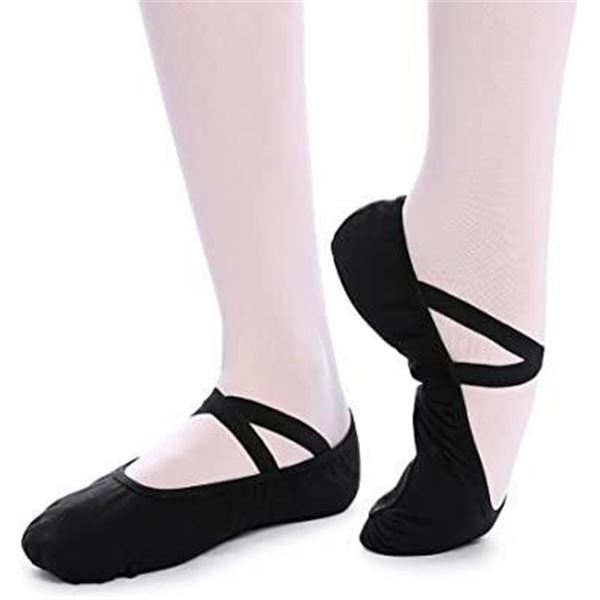 BEZIONER - Canvas Ballet Dance Shoes - 43 - Black