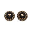 Image 1 : Chanel Black Round CC Earrings