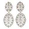 Image 5 : 18K White Gold 1.35 ctw Round Cut Diamond Long Drop Open Textured Dangle Earring