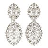 Image 6 : 18K White Gold 1.35 ctw Round Cut Diamond Long Drop Open Textured Dangle Earring