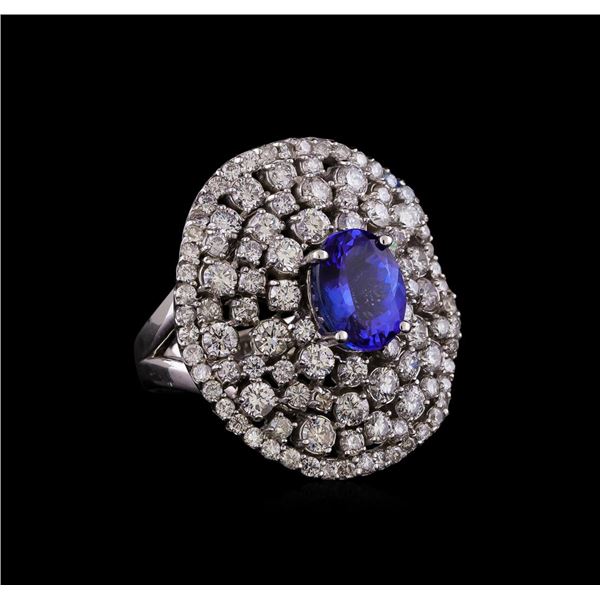 14KT White Gold 2.55 ctw Tanzanite and Diamond Ring