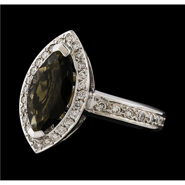 1.61 ctw Tourmaline and Diamond Ring - 14KT White Gold