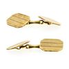 Image 3 : Art Deco 14k Yellow Gold Grooved Dual Rectangular Panel Cuff Links