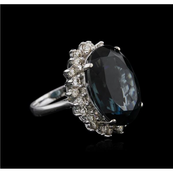 14KT White Gold 22.43 ctw Topaz and Diamond Ring