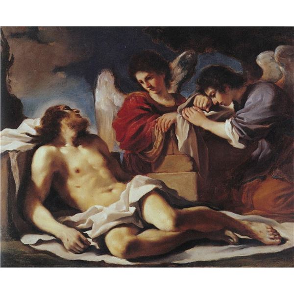 Guercino(Giovanni Francesco Barbieri)-Angels weeping over the dead Christ