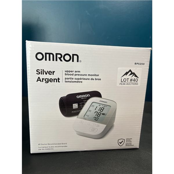Lot of 1 OMRON Silver Upper Arm Blood Pressure Monitor