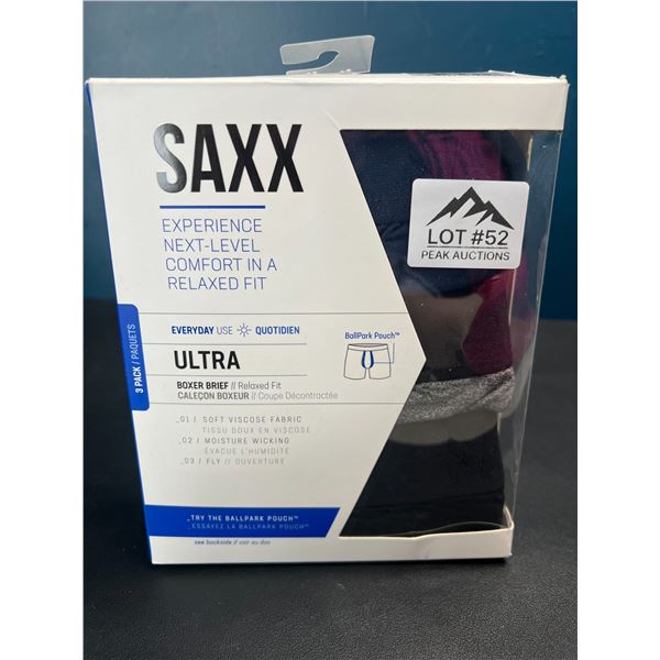 Lot of SAXX Ultra Boxer Briefs for Men - Relaxed Fit - 3 Pack - Size Medium