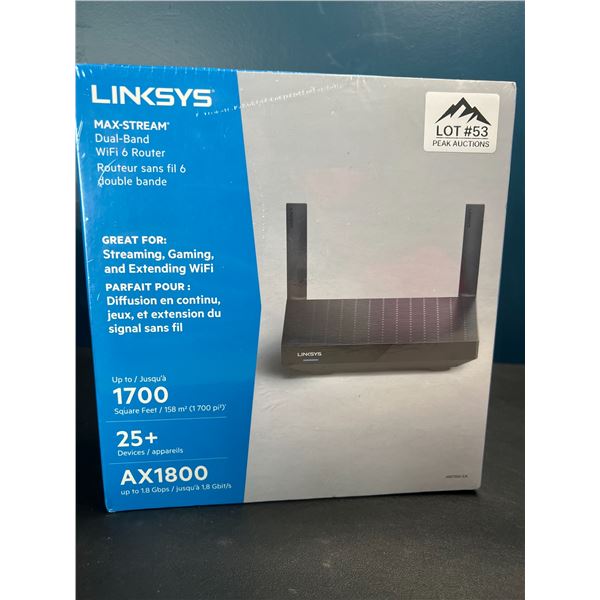 Lot of 1 Linksys Max-Stream Dual-Band WiFi 6 Router