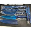 Image 2 : Lot of 1 6PC Kitchen Knife Set - Metallic Blue