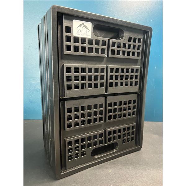 Lot of Plastic Folding Storage Cubes - 3 PCS - 10in x 14inch