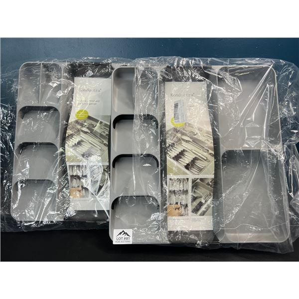 Lot of 2 Cutlery, Utensil, and Gadget Organizer Trays  - Large Size