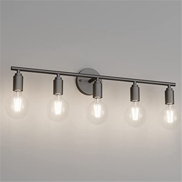 Lot of 1 Black Vintage Style Bathroom/Vanity Light Fixture for Over Mirror