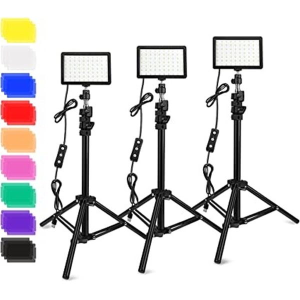 Lot of 1 LED Photography/Video Lighting Kit - 3PCS - w/ tripod stands