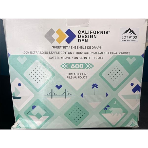 Lot of 1 California Design Den 600 Thread Count Sheet Set - Double Size - Blue