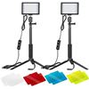 Image 1 : Lot of Neewer 2pack Dimmable 5600K USB LED Video Lights w/ Tripod Stand