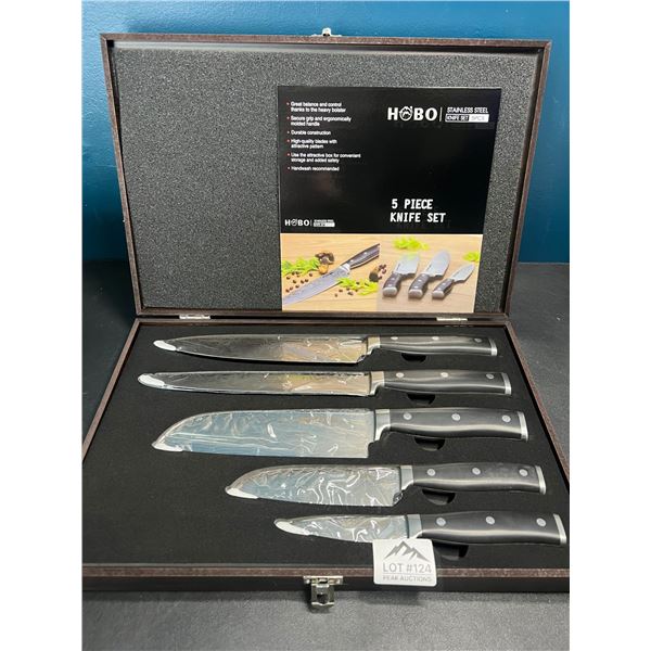 Lot of 1 5 Piece Kitchen Knife Set w/ Case