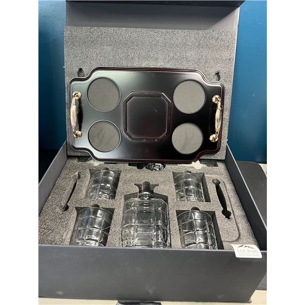 Lot of 1 Krown Kitchen Crystal Whiskey Decanter Set