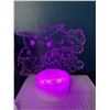 Image 2 : Lot of 1 Pokemon 3D LED Color-Changing Lamp w/ Remote Control - 3 Pokemon Designs Included!