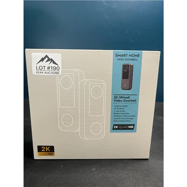 Lot of 1 Smart Home 2K Wired Video Doorbell