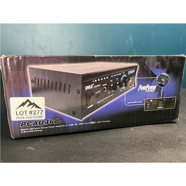 Lot of 1 PYLE Mini 2x120 Watt Stereo Power Amplifier