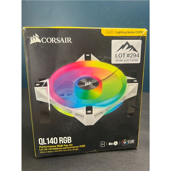 Lot of 1 Corsair QL140 RGB Perforamce RGB Fan Kit for PC's