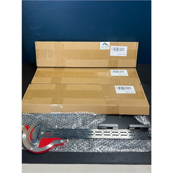 Lot of 3 Metal Woodworking Edge Ruler Tools (15 inch)