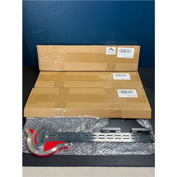 Lot of 3 Metal Woodworking Edge Ruler Tools (15 inch)