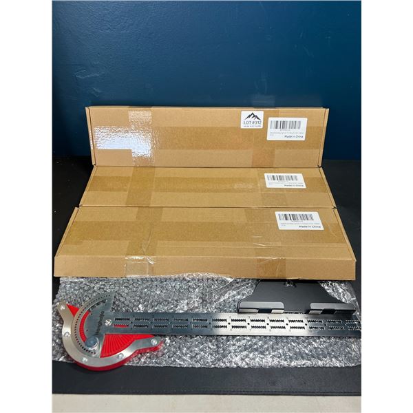 Lot of 3 Metal Woodworking Edge Ruler Tools (15 inch)