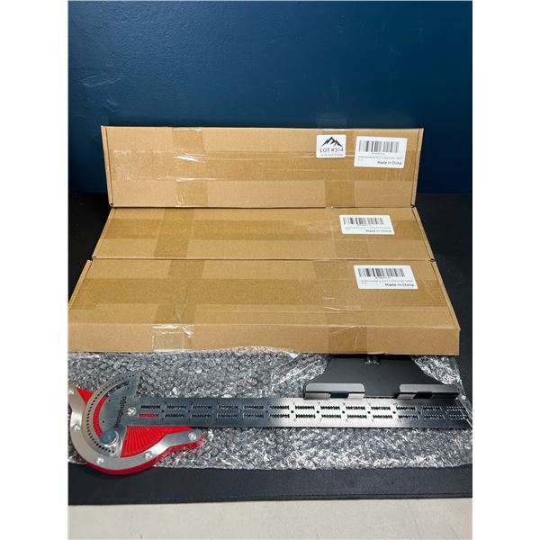 Lot of 3 Metal Woodworking Edge Ruler Tools (15 inch)