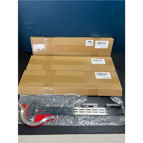 Lot of 3 Metal Woodworking Edge Ruler Tools (15 inch)