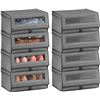 Image 1 : Lot of Stackable Fabric Closet/Storage/Shoe Bins - Large Size - 8Pack