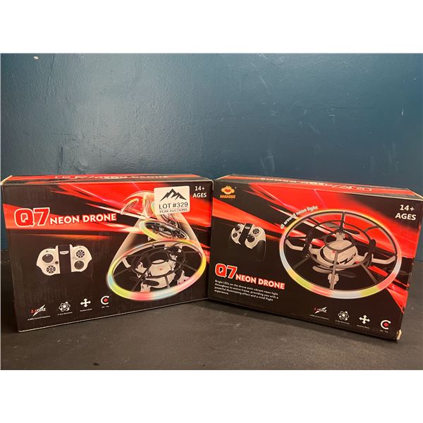 Lot of 2 Q7 Neon Remote Control Drones for Kids