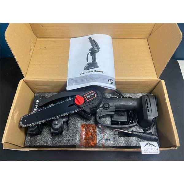 Lot of 1 6-Inch Cordless Mini Chainsaw - Rechargeable - Includes 2 Batteries & Spare Chain