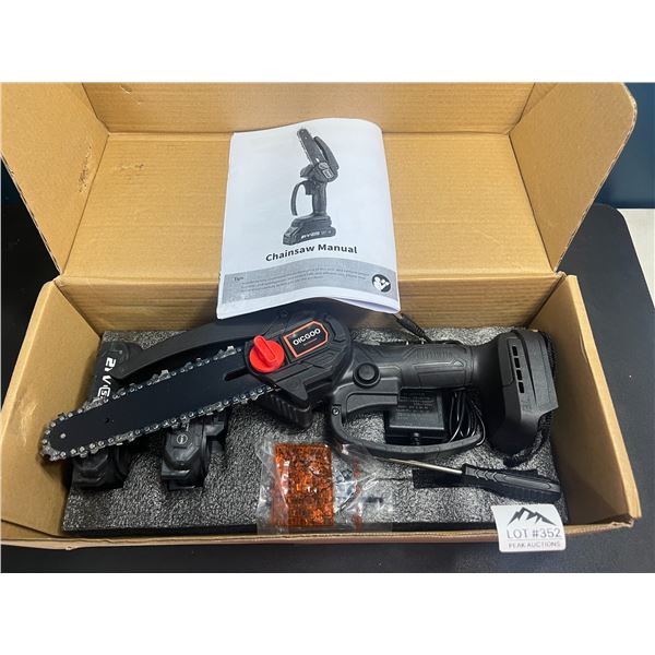 Lot of 1 6-Inch Cordless Mini Chainsaw - Rechargeable - Includes 2 Batteries & Spare Chain