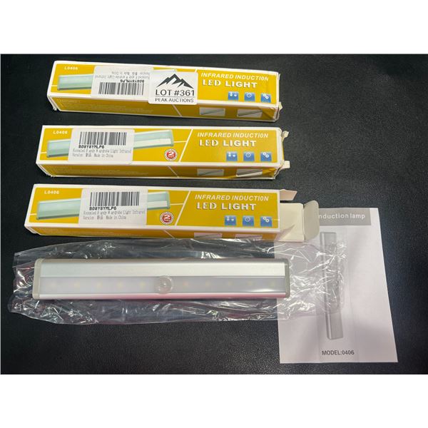 Lot of 3 LED Motion Sensor Lights - Stick On Under Cabinets, In Closets, on Stairs etc.