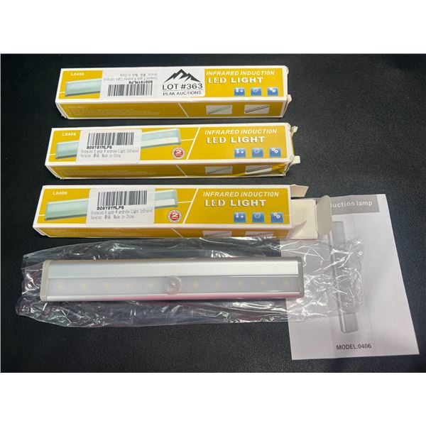 Lot of 3 LED Motion Sensor Lights - Stick On Under Cabinets, In Closets, on Stairs etc.