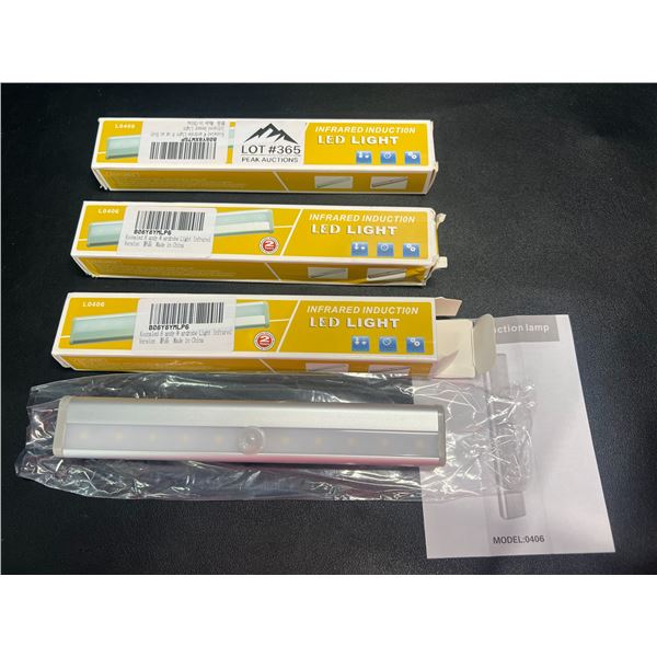 Lot of 3 LED Motion Sensor Lights - Stick On Under Cabinets, In Closets, on Stairs etc.