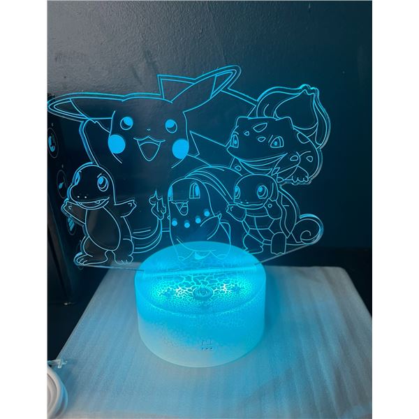 Lot of 1 Pokemon 3D LED Color-Changing Lamp w/ Remote Control - 3 Pokemon Designs Included!