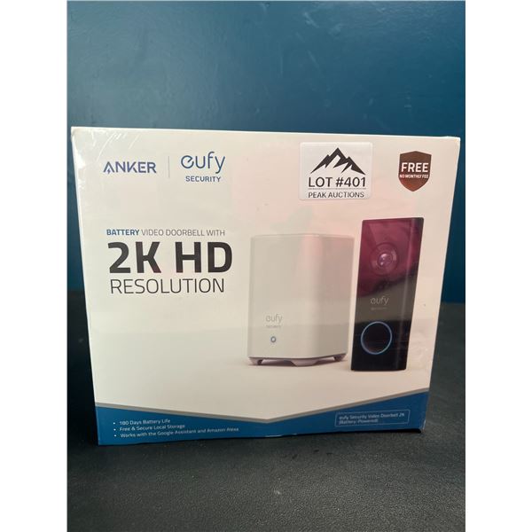 Lot of 1 ANKER Eufy Security 2K HD Resolution Battery Powered Smart Video Doorbell