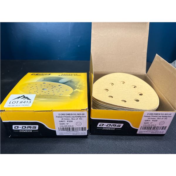 Lot of 2 Boxes of Abrasive Sanding Discs - 50 PCS per box