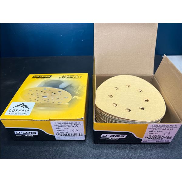Lot of 2 Boxes of Abrasive Sanding Discs - 50 PCS per box