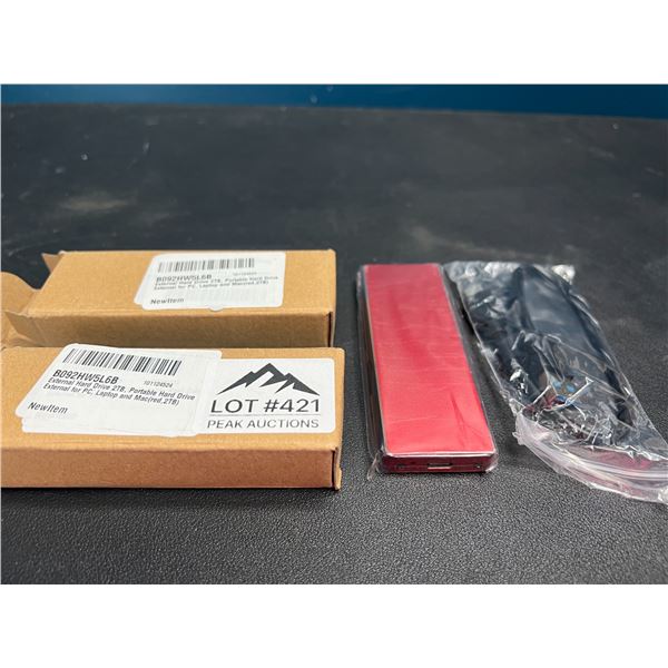 Lot of 2 Portable External Hard Drives - 2TB each - Red